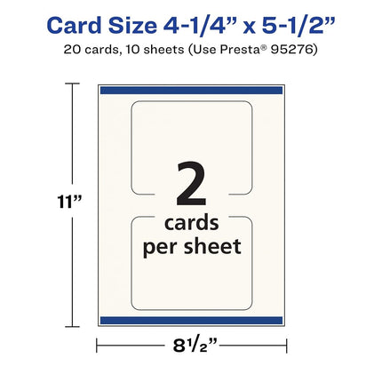 Avery Printable Rectangle Rounded Corner Postcards with Sure Feed Technology, 4.25" x 5.5", Ivory Cardstock, Print-to-the-Edge, Laser/Inkjet Cards, 20 Total