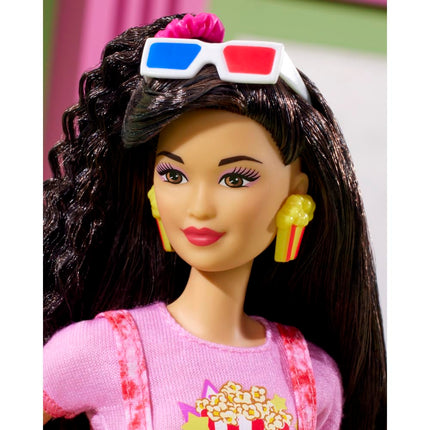 Barbie Doll, Black Hair, 80s-Inspired Movie Night, Barbie Rewind Series, Nostalgic Collectibles and Gifts, Clothes and Accessories, HJX18