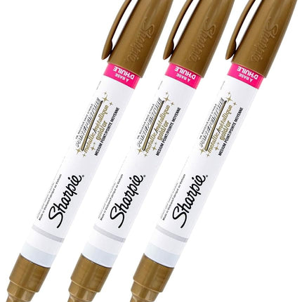 SHARPIE Oil-Based Paint Marker, Medium Point, 3-Count (Metallic Gold)