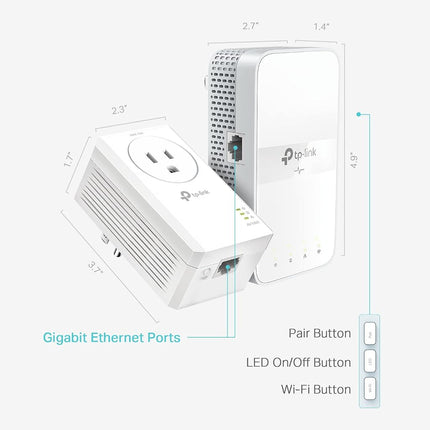TP-Link Powerline WiFi Extender TL-WPA7617 KIT - Includes AV1000 Powerline Ethernet Network Adapter and AC1200 Dual Band Extender, Gigabit Port, Passthrough, OneMesh, Ethernet Over Power, Plug & Play