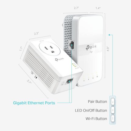 TP-Link Powerline WiFi Extender TL-WPA7617 KIT - Includes AV1000 Powerline Ethernet Network Adapter and AC1200 Dual Band Extender, Gigabit Port, Passthrough, OneMesh, Ethernet Over Power, Plug & Play