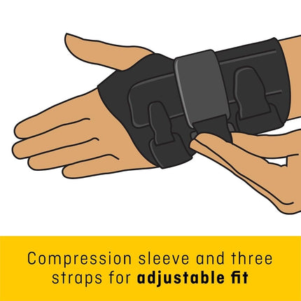 Futuro Energizing Wrist Support, Left Hand, Small/Medium, Black, Moderate Stabilizing Support