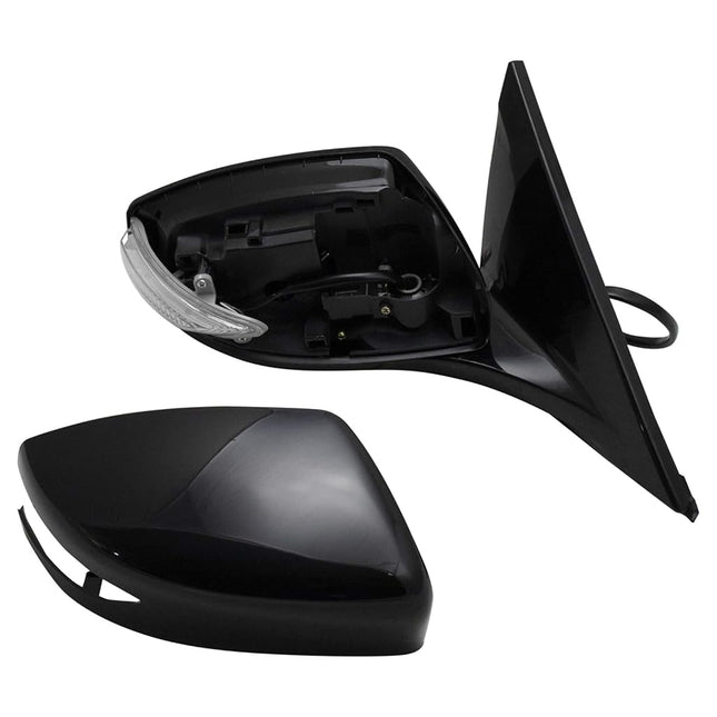TRQ Passenger Side Power Heated Mirror Smooth Blac