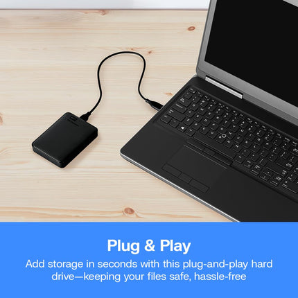 WD 4 TB Elements Portable External Hard Drive - USB 3.0, Black, USB 3.0, Plug-and-Play, formatted for Windows, Schwarz