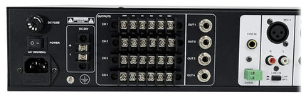 Rockville ROCK MATRIX Amplificador comercial de 4 zonas y 70 voltios + enrutamiento de fuente matricial