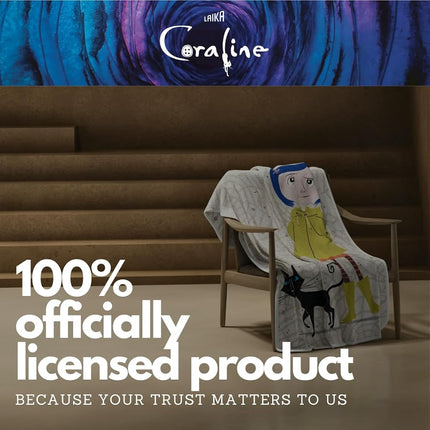 Couverture polaire ultra douce et confortable Coraline The Movie de Franco Collectibles, 117 cm x 152 cm (produit sous licence officielle)