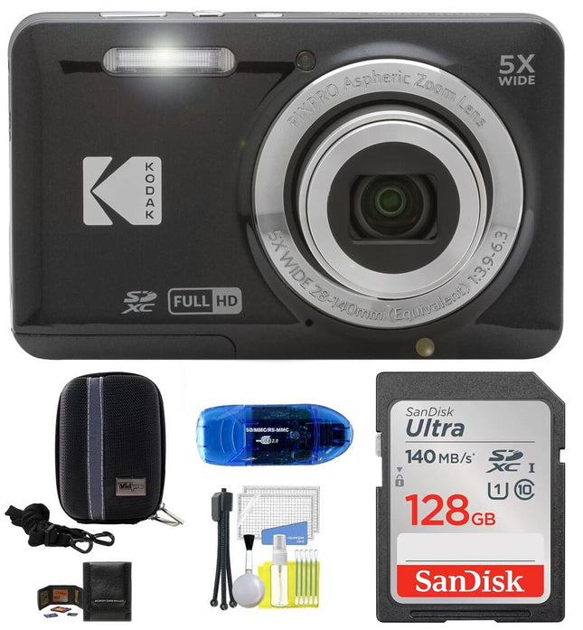 Kodak Pixpro FZ55 Digital Camera (Black) Bundle, I