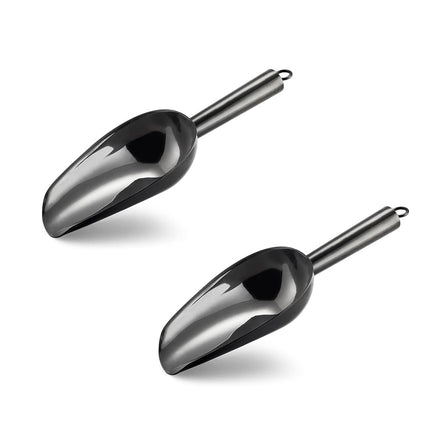 6 Ounce Ice Scoop Set of 2, E-far Platinum Black S