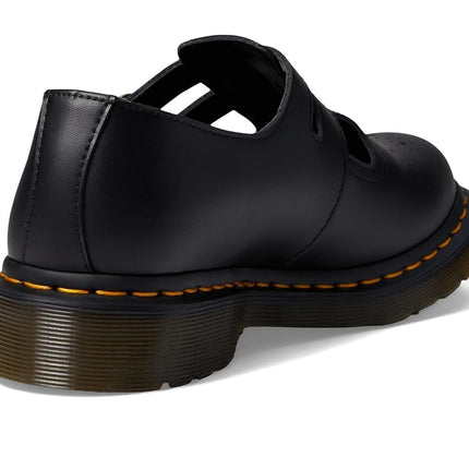 Dr. Martens Women's Vegan 8065 Mary Jane Flat, Black Felix Rub Off, 5