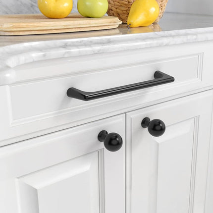 Asidrama 10 Pack 3.75 Inch(96mm) Matte Black Cabinet Pulls Cabinet Handles Cupboard Handles Kitchen Cabinet Hardware for Cupboard Drawer Pulls