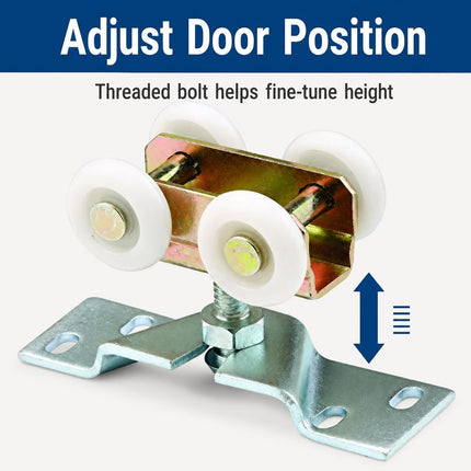 Prime-Line N 7410 Pocket Door Roller Assembly, 1 in. (Outside Diameter), Convex, Plastic Tires, Steel Bracket (Single Pack)