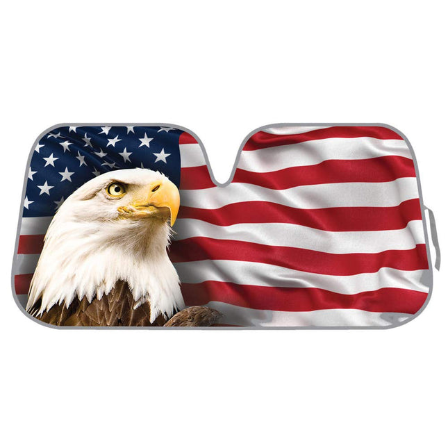 BDK USA Eagle Flag Auto Sun Shade for Car SUV Truc