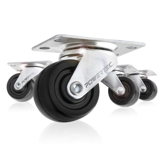 POWERTEC 1-1/2 Inch Swivel Caster Wheels Set of 4 