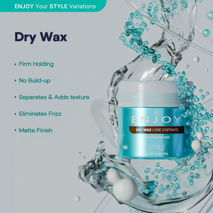 ENJOY Dry Wax (60ml) - Non-Greasy, Pliable Hair Wax