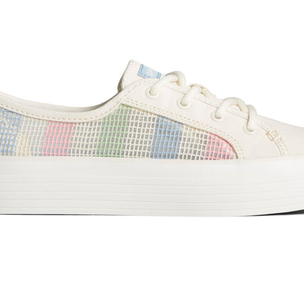 Sperry Women's Crest Vibe Platform Sneaker, White Mesh, 4.5 UK
