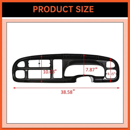 ECOTRIC Dash Board Bezel Cover Compatible with 1998-2002 Ram 1500