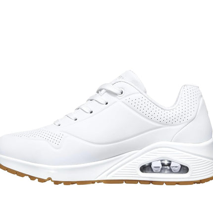 Skechers Women's Uno Stand on Air Sneaker, White With Rubber Sole, 4 UK