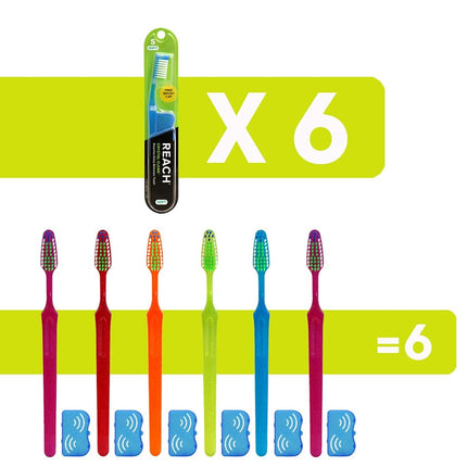 Reach Crystal Clean Toothbrush Soft Bristles 1 Count, (Pack of 6)