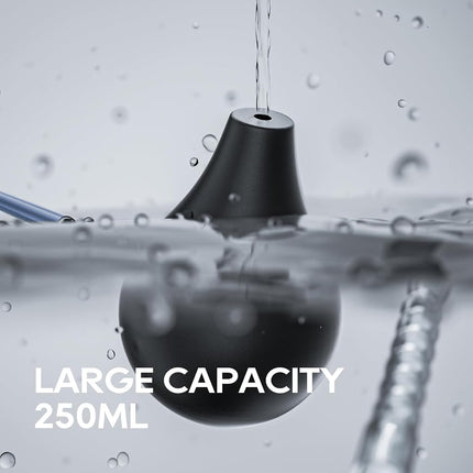 Kit de poire de lavement en silicone noir GNEGKLEAN 225 ml, douche nettoyante pour hommes et femmes avec tuyau de 50 cm + 4 embouts interchangeables (noir)