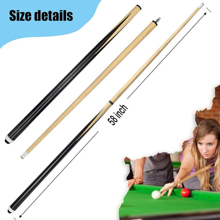 VANLAN Billiard House Cue Sticks Pool Cues 2-Piece 58 Inches Billiard Tips 13mm House Bar Billiard Cue Sticks Hardwood Cues Set of 2 (58" Set of 2)