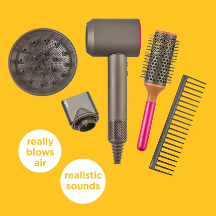 Casdon Dyson Supersonic Styling Set. Interactive Toy Hairdryer for Children Aged 3 Years & Up. Looks and Works Like The Real Thing