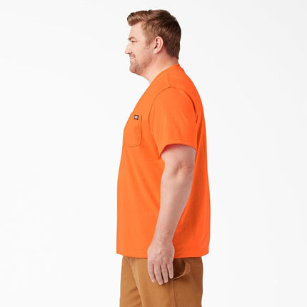 Dickies Men's Heavyweight Crew Neck Short Sleeve Tee T-Shirt, Bright Orange, Large
