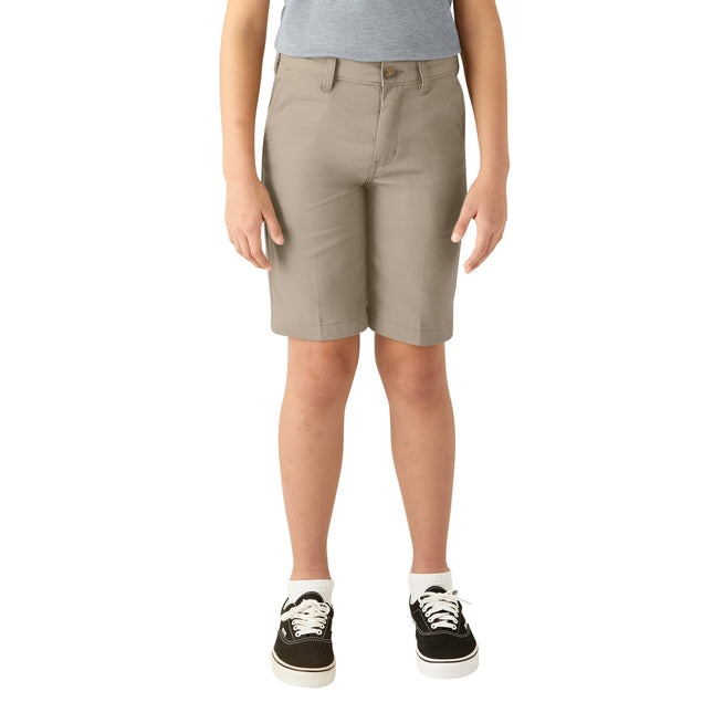 Dickies Khaki Boys' Slim Fit Stretch Flat Front Sh