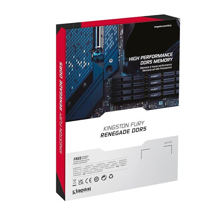 Kingston Fury Renegade DDR5 Silver/Black XMP 32GB 6400MT/s CL32 DIMM Desktop Gaming Memory (Kit of 2) - KF564C32RSK2-32