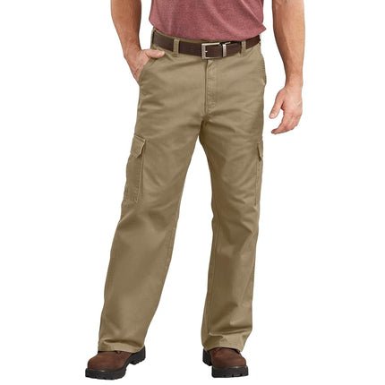 Dickies Men's Loose Fit Cargo Work Pant, Khaki, 38x30