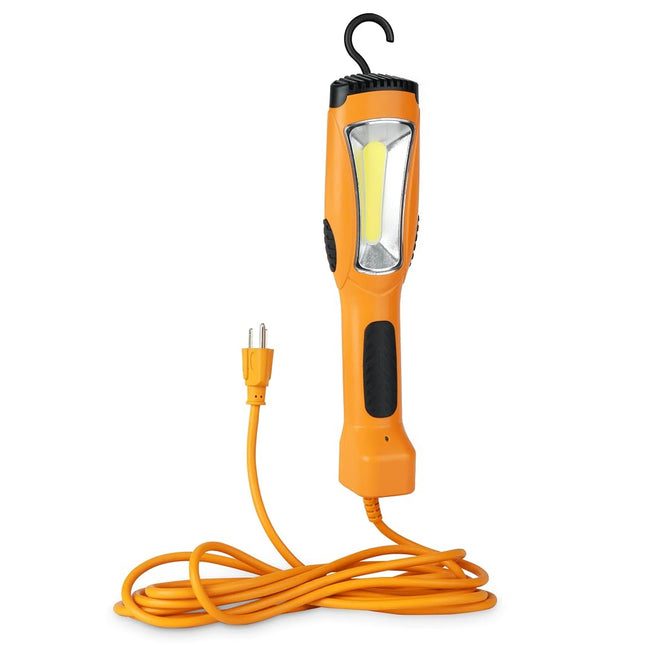 [ETL Listed] Cable Matters 15ft LED Drop Light with Extension Cord, Outlet, Magnetic Base and Built-in Handle in Orange - 1200 Lumen Work/Trouble Light for Garage, 16 AWG Extension Cord