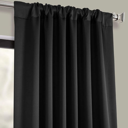 HPD Half Price Drapes Room Darkening Curtains 96 Inches Long for Bedroom & Living Room (1 Panel), 50 X 96, Jet Black