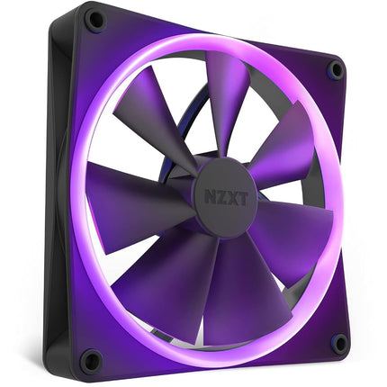 Ventiladores NZXT F140 RGB - RF-R14DF-B1 - Personalización avanzada de iluminación RGB - Refrigeración ultrasilenciosa - Doble (Ventilador y controlador RGB INCLUIDOS) - Ventilador de 140 mm - Negro