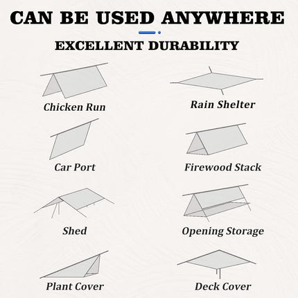 UCINNOVATE Black Plastic Tarp 10ft×10ft Waterproof Tarpaulin, 14 mil Cover Sheet with Grommets for Truck, Cargo, Pool, Storage Shed, Frame, Emergency Roof, Hay-Pile (UC-3300520), Black,Black Our