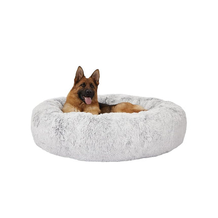 Bedfolks Calming Donut Dog Bed,114CM Round Fluffy 