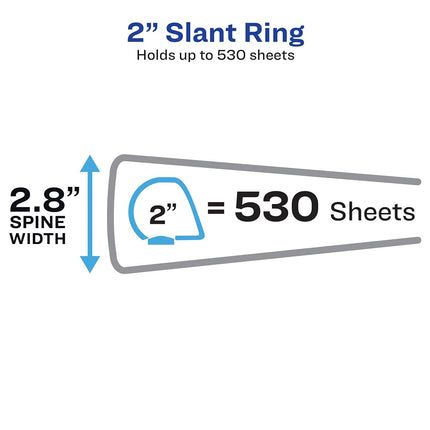 Avery Heavy Duty View 3 Ring Binder, 2" One Touch Slant Ring, Holds 8.5" x 11" Paper, 4 Black Binders (79872)