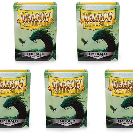 5 Packs Dragon Shield Matte Emerald Standard Size 