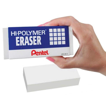 Pentel Hi-Polymer Block Eraser, Super XL White, 8-pack (ZEH-99)