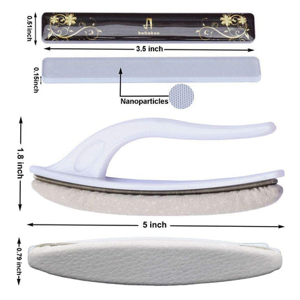 beUakso Premium Upgrade Nano Glass Nail File and Chamois Nail Buffer Kit for Acrylic Nails / All in One Step / Shine Kit