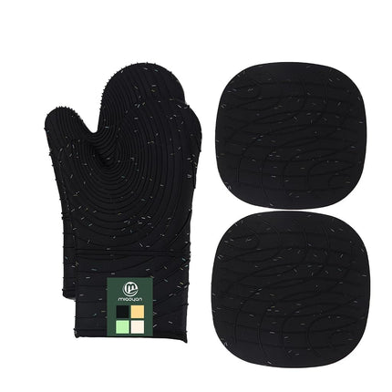 4 Piece Silicone Oven Mitts and Pot Holders, Heat 