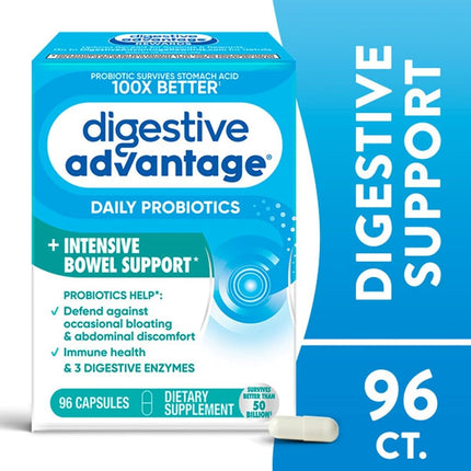 SCHIFF Digestive Advantage Intensive Bowel Support, 96 Capsules (Pack Of 2)