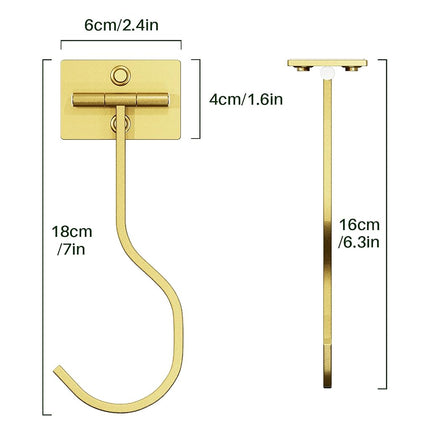 Adhesive Banana Hook Under Cabinet, Under Counter Banana Hanger, Gold