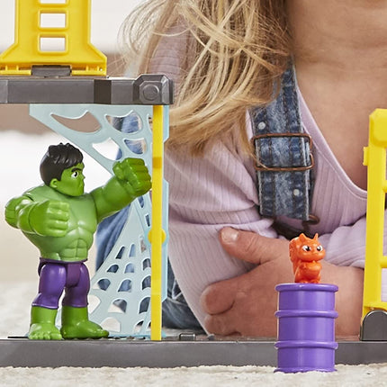 Hasbro Marvel Spidey and His Amazing Friends Hulk’s Smash Yard Pre-school Toy, Hulk Playset for Children Aged 3 and Up, Multicolor, One Size (F3717)