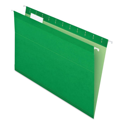 Pendaflex Reinforced Hanging Folders, Legal Size, Bright Green, 1/5 Cut, 25/BX (4153 1/5 BGR)
