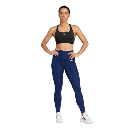 adidas Women's Optime Essentials Stash Pocket Full-Length Training Leggings, Dark Blue/White, XL