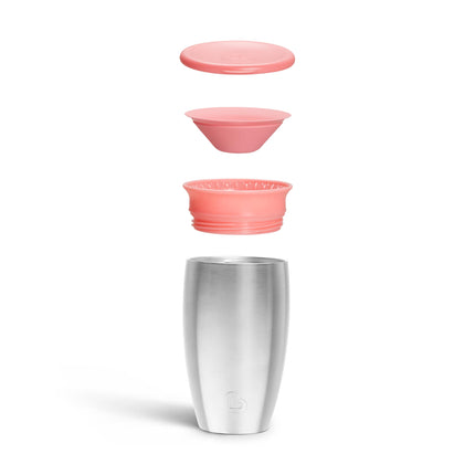 Munchkin® Miracle® Stainless Steel 360 Toddler Sippy Cup, 10 Ounce, Pink