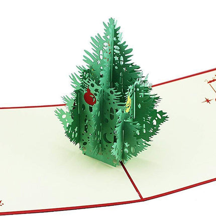 ENJOYPRO 3D Pop Up Christmas Tree Greeting Card 8PCS, Laser Cut card with Envelope for Xmas and Happy New Year (3D Christmas Tree, Pack of 8)