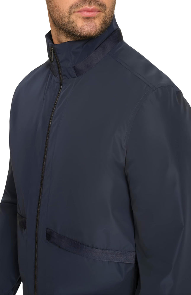 Cole Haan Men's Short Sleeve Self Packable Windbreaker, Navy, XL