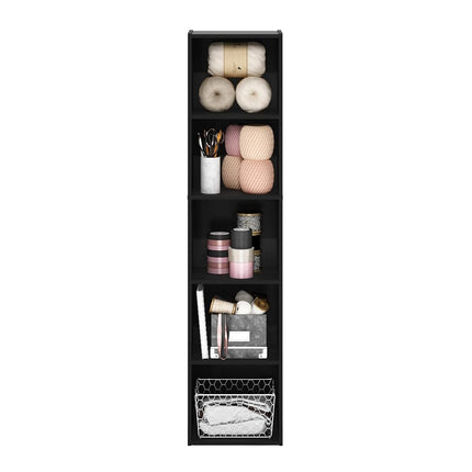Furinno PASIR 5-Tier Open Shelves Bookcase, Blackwood