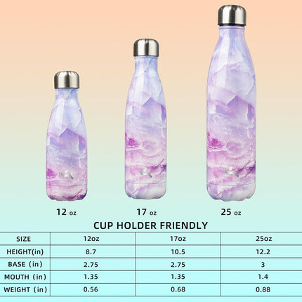 Konokyo Insulated Water Bottles,17 oz Double Wall Stainless Steel Vacumm Metal Flask for Sports Travel,Marble Dawn