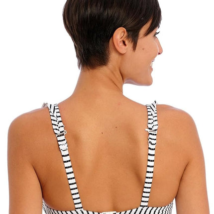 Freya Women's Jewel Cove High Apex Underwire Bikini Top with J Hook (7230), Stripe Black, 32E